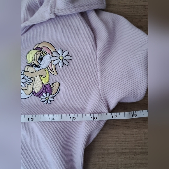 LOONEY Tunes Dress Womens Lilac Polo Ribbed Large - Picture 4 of 4